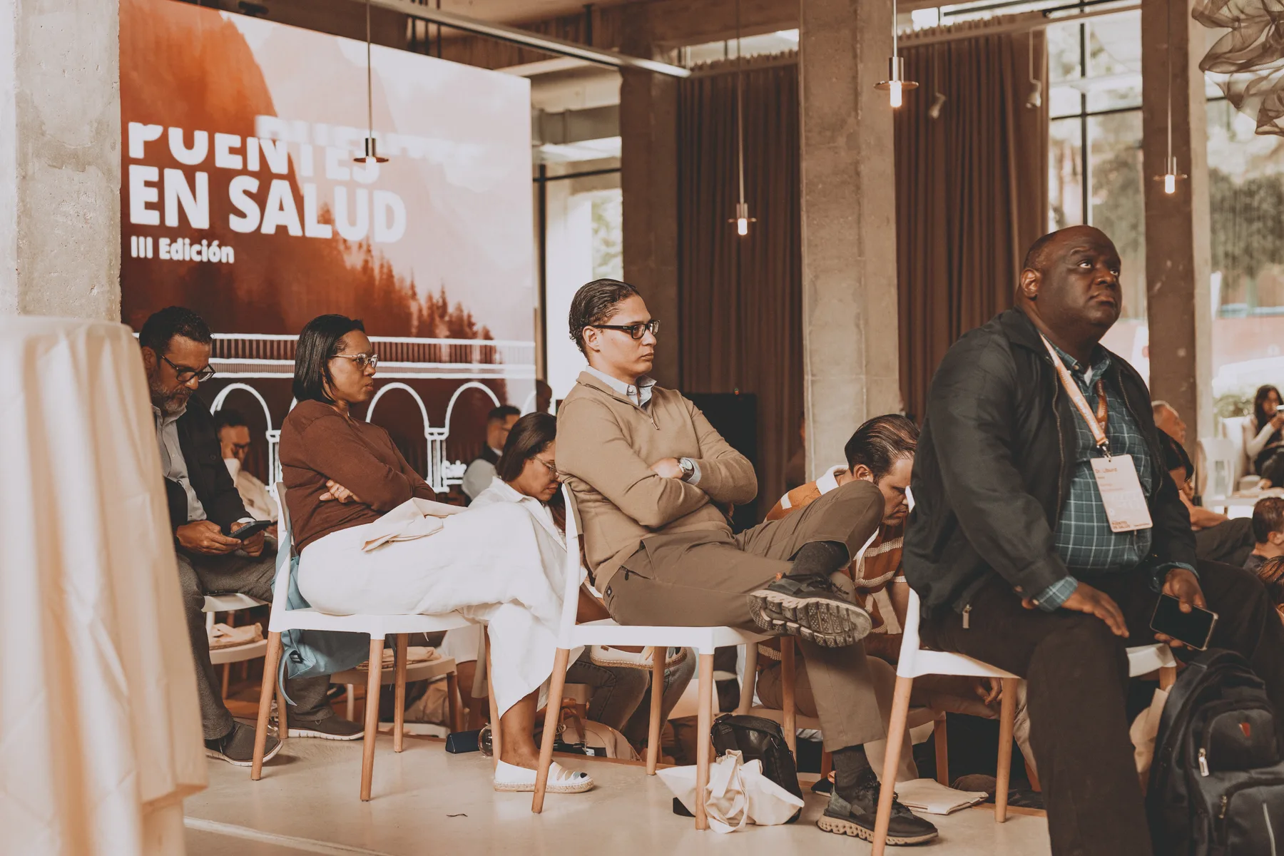 Speakers on stage at a corporate event in Barcelona
