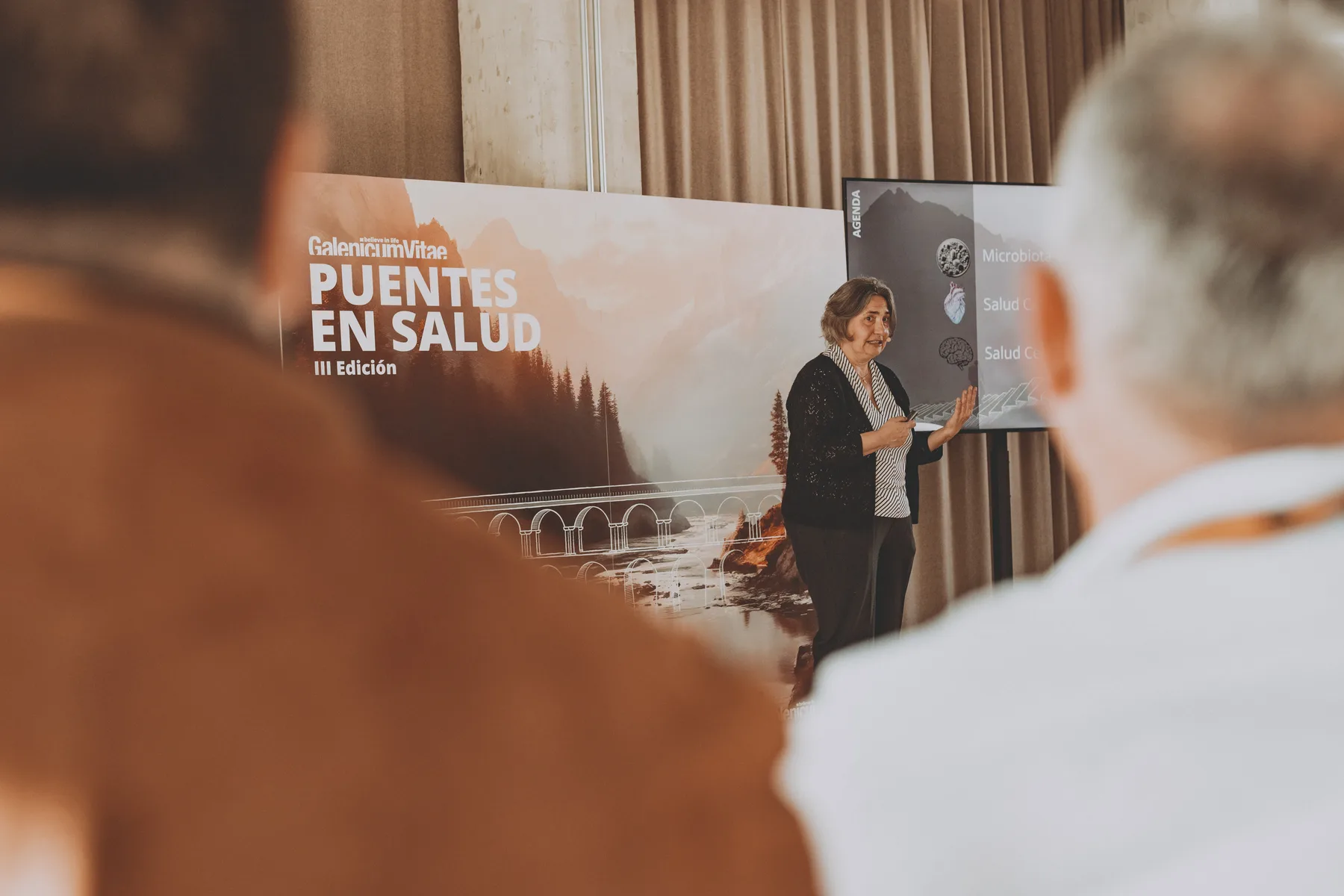 Panel discussion at a corporate health conference in Barcelona