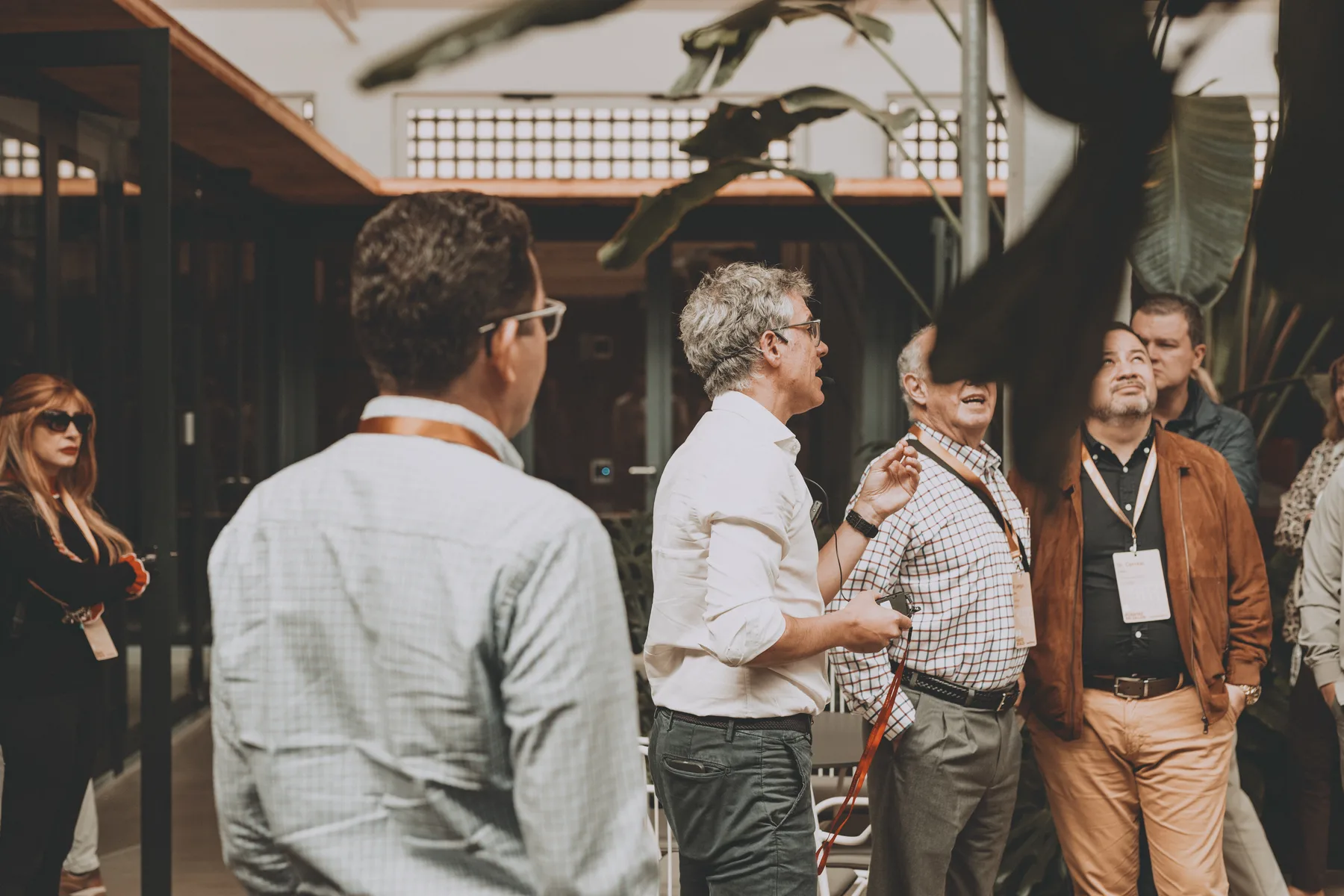 Networking at a corporate conference in Barcelona