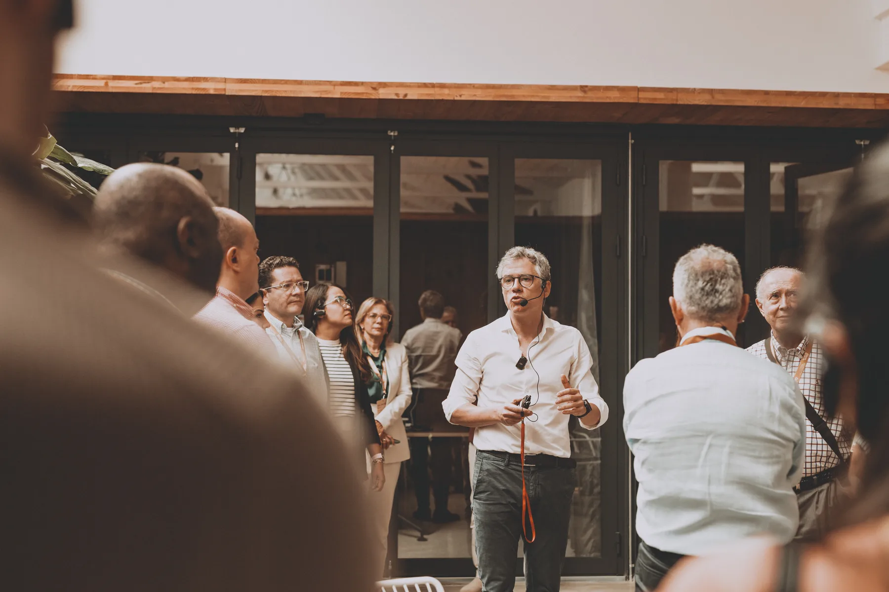 Guests networking at a company event in Barcelona